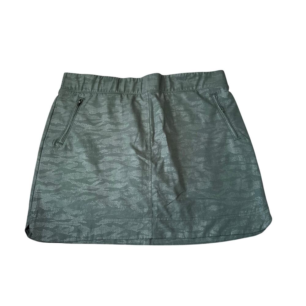 Orvis Size XXL Sage Green Camo Print Outdoor Hiking Athletic Skort Zipper Pocket